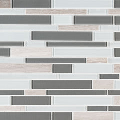 MS International Decorative Mosaic 12" x 12" Interlocking Gray Cliff