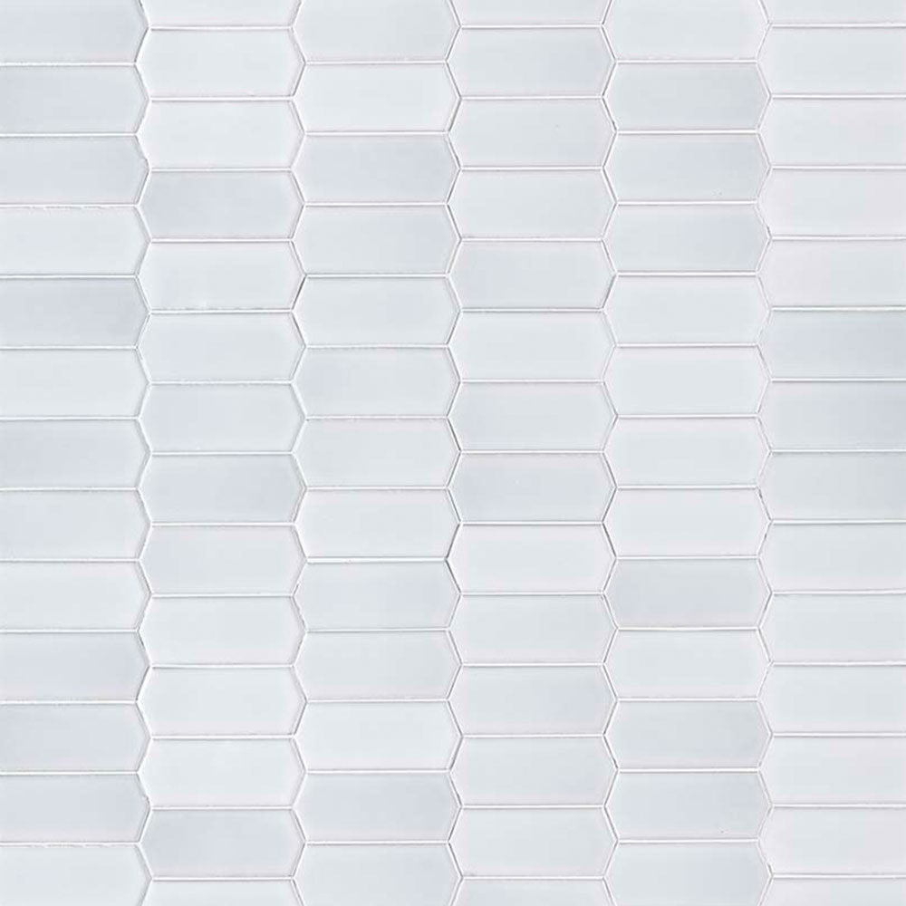 MS International Domino 12" x 12" Picket Glossy White