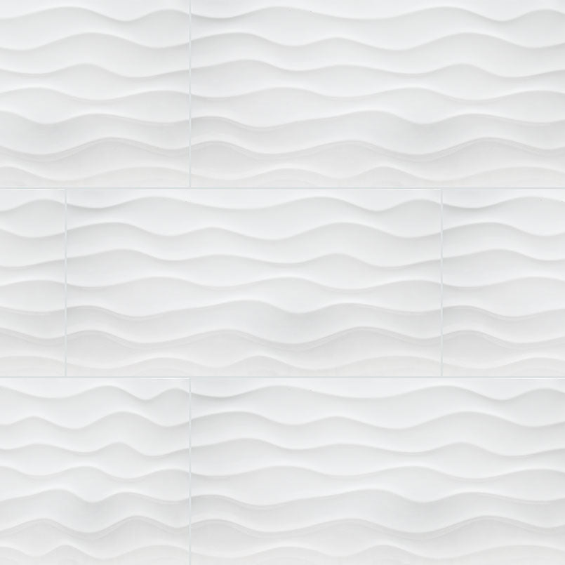 MS International Dymo 12" x 24" Glossy Wavy White