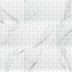 MS International Dymo 12" x 24" Glossy Statuary Chex White