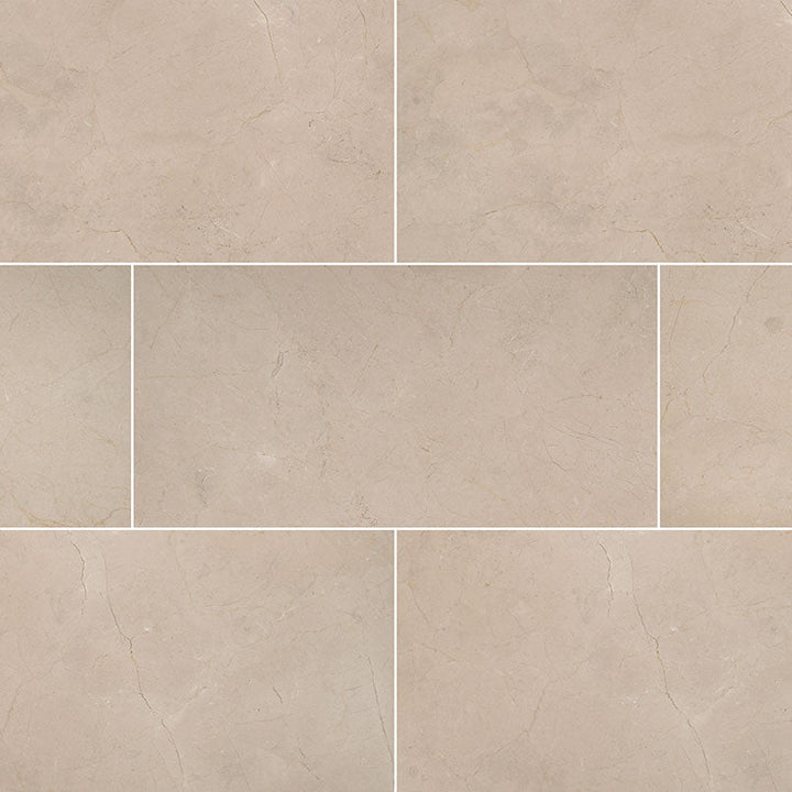 MS International Natural Stone Marble 12" x 24" Honed Crema Marfil Classic