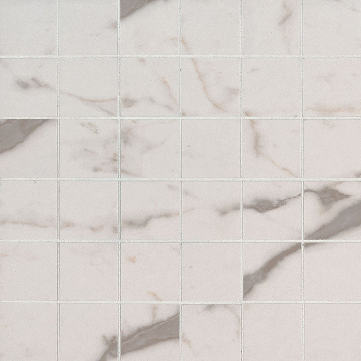 MS International Essentials 2" x 2" Mosaic Matte White Vena