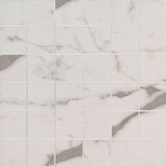 MS International Essentials 2" x 2" Mosaic Matte White Vena