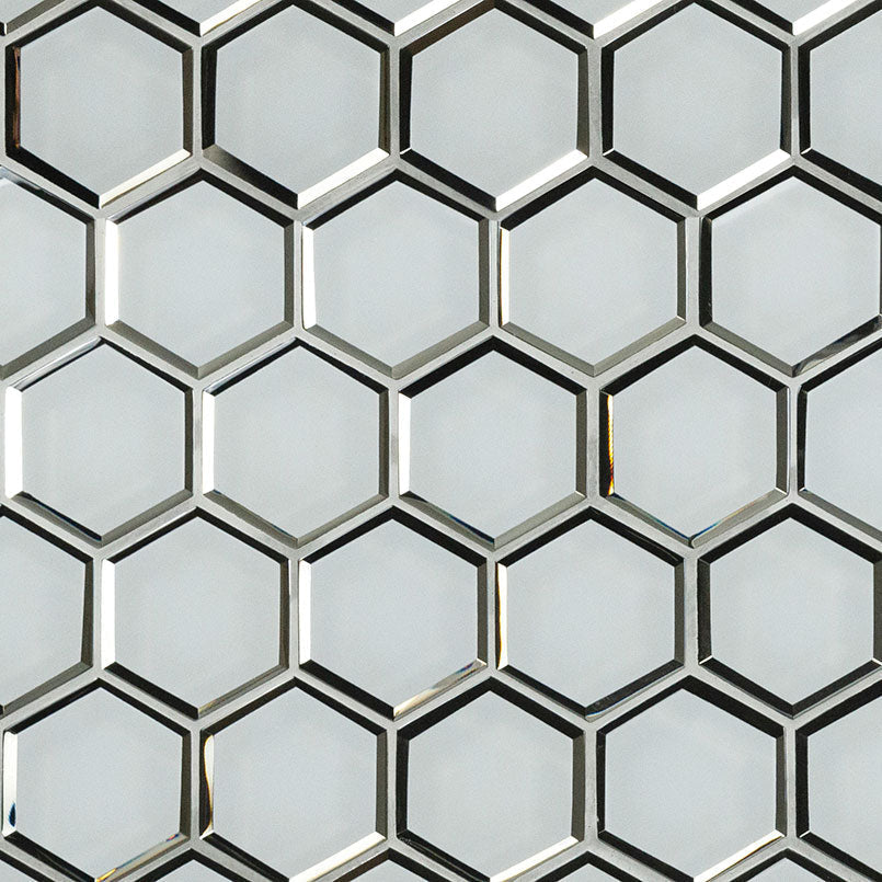 MS International Decorative Mosaic 12" x 12" Hexagon 2" Ice