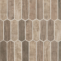 MS International Decorative Mosaic 12" x 12" Picket Driftwood