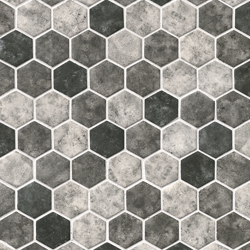 MS International Decorative Mosaic 12" x 12" Hexagon Urban Tapestry