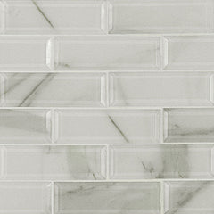 MS International Decorative Mosaic 12" x 12" Subway 2" x 6" Ivory Amber