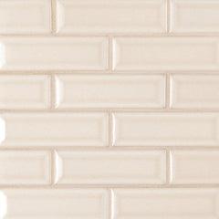 MS International Highland Park 12" x 12" Mosaic 2" x 6" Glossy Antique White