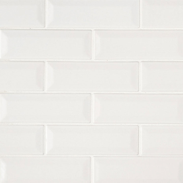 MS International Highland Park 12" x 12" Mosaic 2" x 6" Glossy Whisper White
