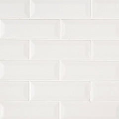 MS International Highland Park 12" x 12" Mosaic 2" x 6" Glossy Whisper White