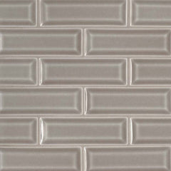 MS International Highland Park 12" x 12" Mosaic 2" x 6" Glossy Dove Gray