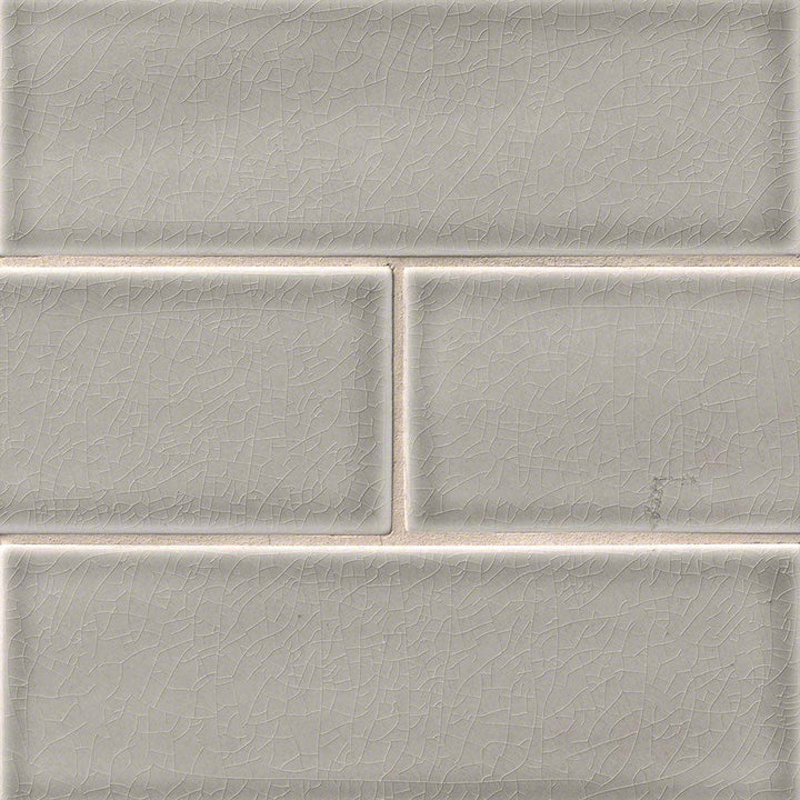 MS International Highland Park 12" x 12" Mosaic 4" x 12" Glossy Dove Gray