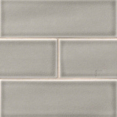 MS International Highland Park 12" x 12" Mosaic 4" x 12" Glossy Dove Gray