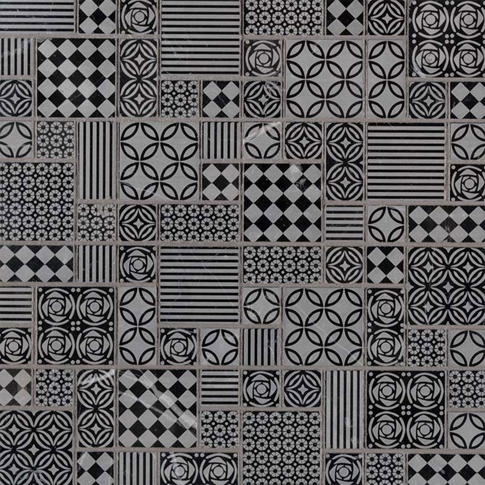 MS International Decorative Mosaic 12" x 12" Tetris Nero