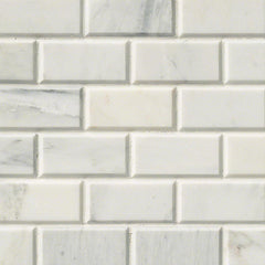 MS International Natural Stone Marble 2" x 4" Subway Mosaic Arabescato Cararra