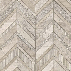 MS International Decorative Mosaic 12" x 12" Chevron White Quarry