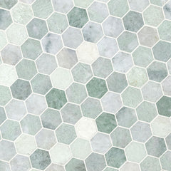 MS International Decorative Mosaic 12" x 12" Hexagon 2" Icelandic Green