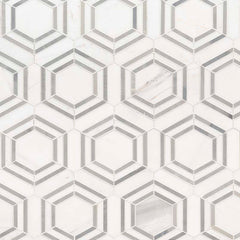 MS International Decorative Mosaic 12" x 12" Geometric Georama Grigio