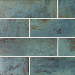 MS International Decorative Mosaic 12" x 12" Subway 4" x 12" Marza Aqua
