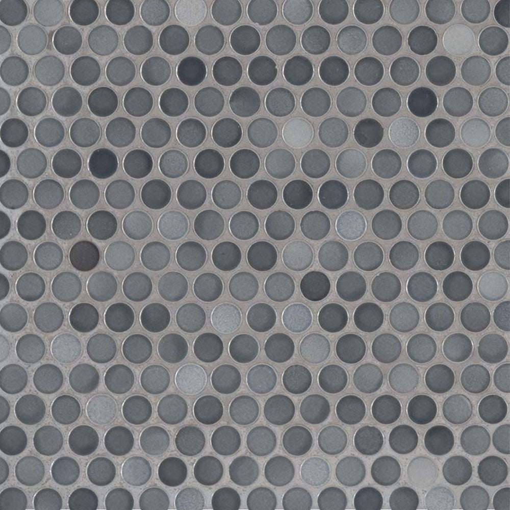 MS International Decorative Mosaic 12" x 12" Penny Round Grigio Mix