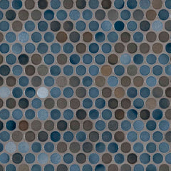 MS International Decorative Mosaic 12" x 12" Penny Round Azul