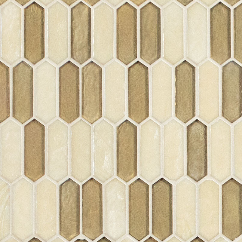 MS International Decorative Mosaic 12" x 12" Glass Tile Pixie Gold