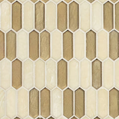 MS International Decorative Mosaic 12" x 12" Glass Tile Pixie Gold
