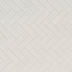 MS International Domino 12" x 12" Herringbone White