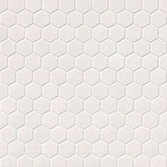 MS International Domino 12" x 12" Hexagon 2" White