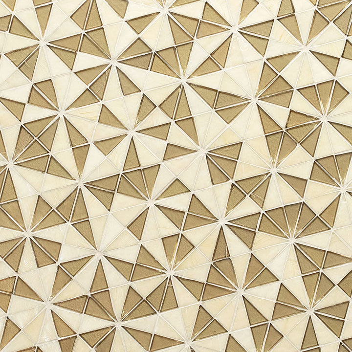 MS International Decorative Mosaic 12" x 12" Glass Tile Stella Gold