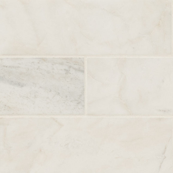 MS International Natural Stone Marble 4" x 12" Honed Venato White