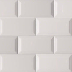 MS International Domino 12" x 12" Beveled 3" x 6" Glossy Gray