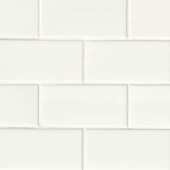 MS International Domino 12" x 12" Subway 3" x 6" White