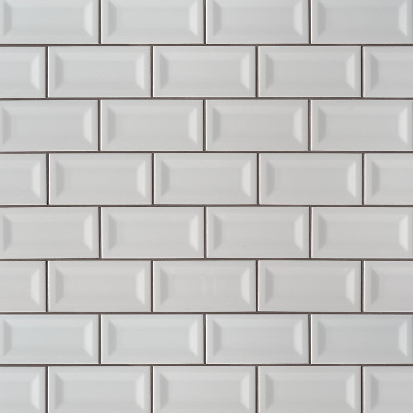 MS International Domino 12" x 12" Inverted Beveled 3" x 6" Gray