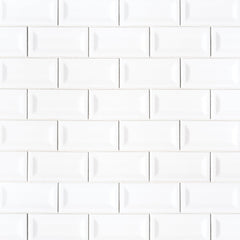MS International Domino 12" x 12" Inverted Beveled 3" x 6" White