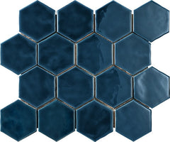 Marazzi Artistic Reflections 3" X 3" Hexagon Glossy Twilight