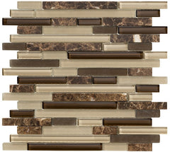 Marazzi Crystal Stone  12" X 12" Random Linear Espresso