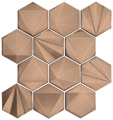 Marazzi Geometal 3" X 3" Hexagon Bronze