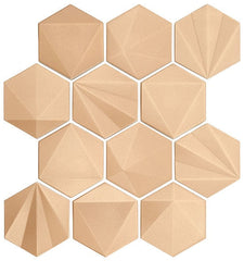 Marazzi Geometal 3" X 3" Hexagon Champagne Gold