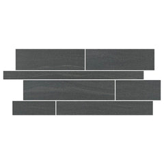 Marazzi Sabbia Marmo 12" X 26" Random Interlocking, Stepwise Black