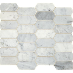 Daltile Marble 2" X 4" Elongated Hexagon Carrara White