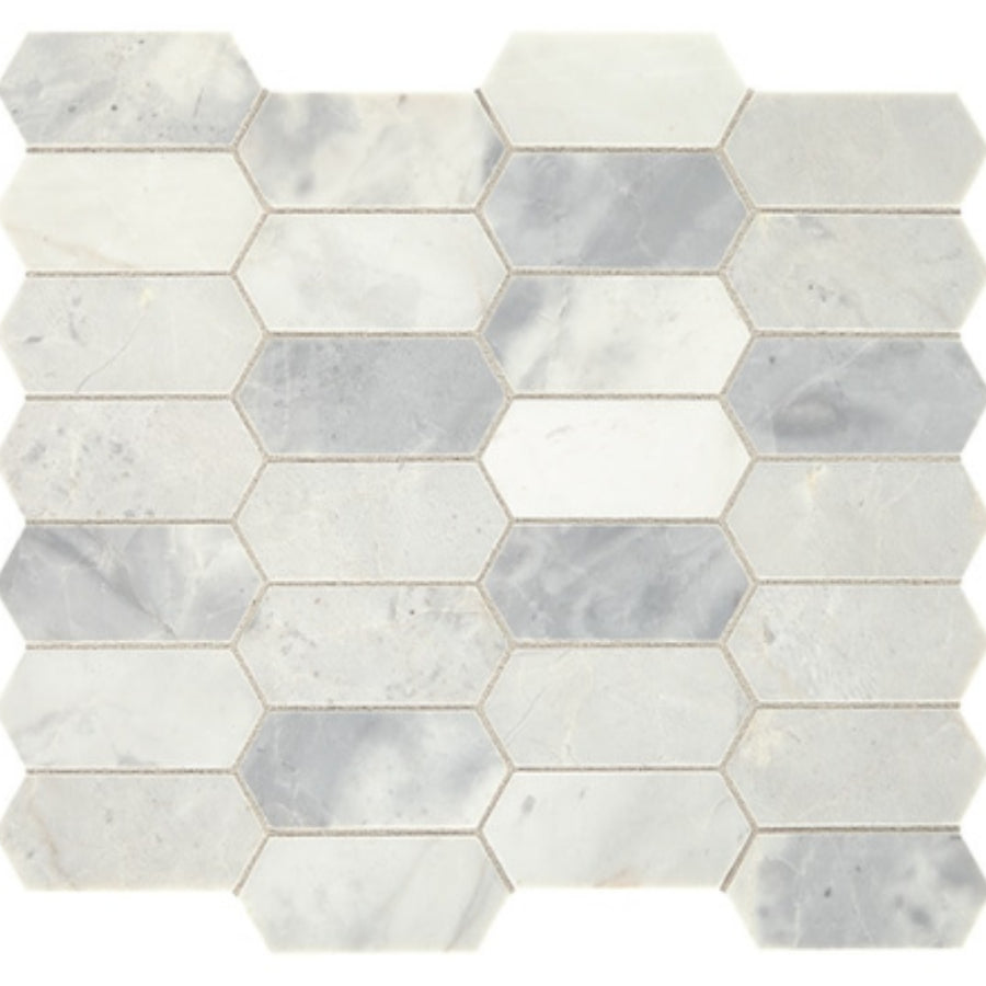 Daltile Marble 2" X 4" Elongated Hexagon Stormy Mist