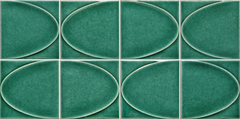 Emser Mizu 8"x16" Ellipse Mosaic 3.86"X3.86" Polished Green
