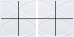 Emser Mizu 8"x16" Ellipse Mosaic 3.86"X3.86" Polished White