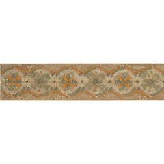Bedrosians Cotto Nature 3" x 14" Deco Tira Sandro Hand Painted Liner