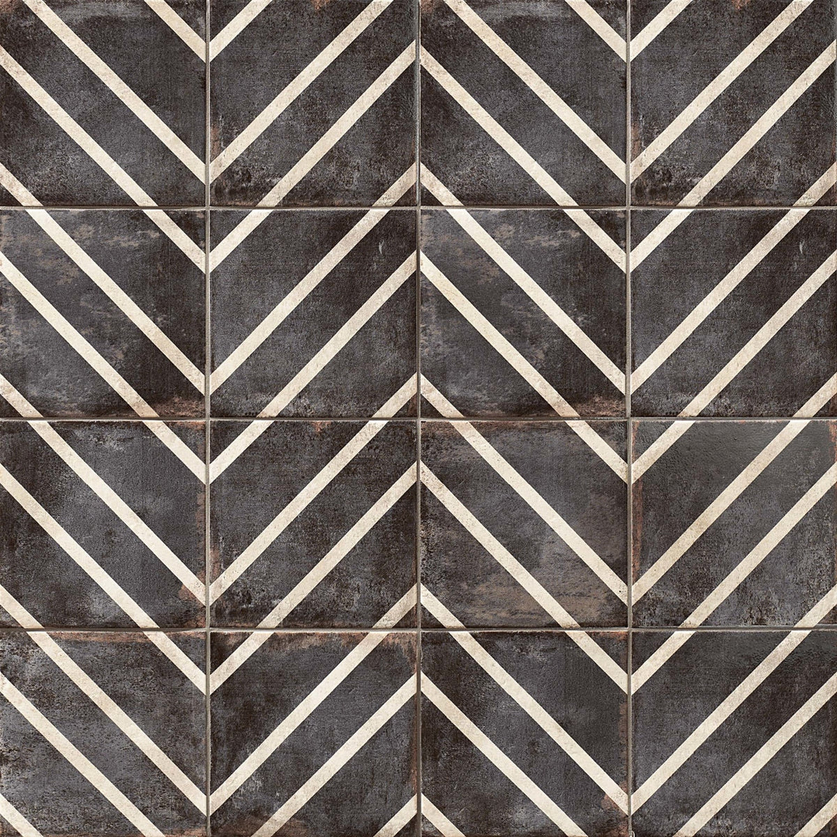 Bedrosians Vivace 9" x 9" Decorative Tile Peak Caviar