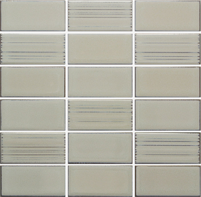 Emser Nagara 11"x11" Stacked Mosaic1.8"X3.75" Polished Silver