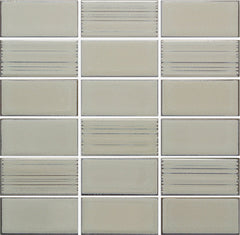 Emser Nagara 11"x11" Stacked Mosaic1.8"X3.75" Polished Silver