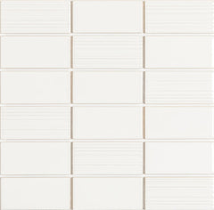 Emser Nagara 11"x11" Stacked Mosaic1.8"X3.75" Polished White