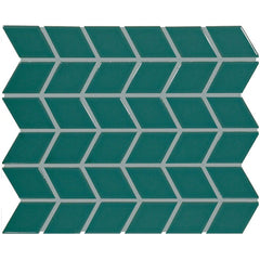 Daltile Color Wheel Retro 2" X 3" Chevron Glossy Peacock